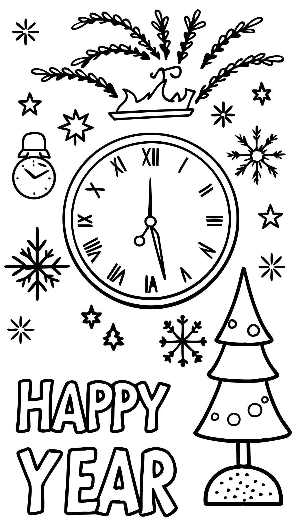 free printable happy new year coloring pages